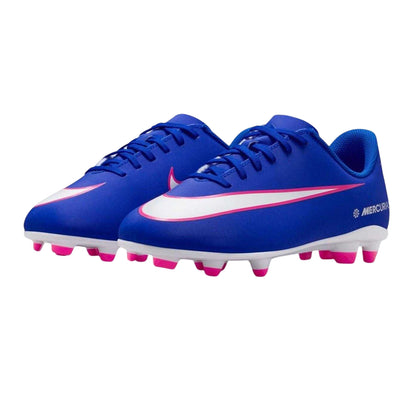 Blue-White-Pink - Pack Shot - Nike Childrens-Kids Vapor Firm Ground Football Boots