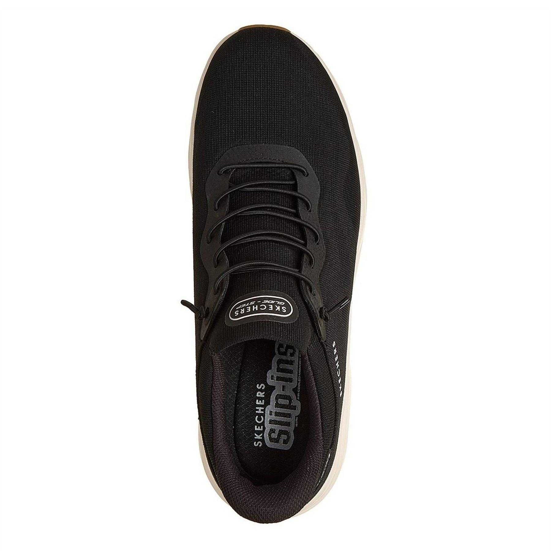 Black-White - Side - Skechers Mens Uno Glide Trainers
