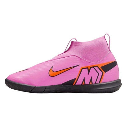 Pink-Black - Side - Nike Childrens-Kids Mercuial Superfly 10 Academy Indoor Football Shoes
