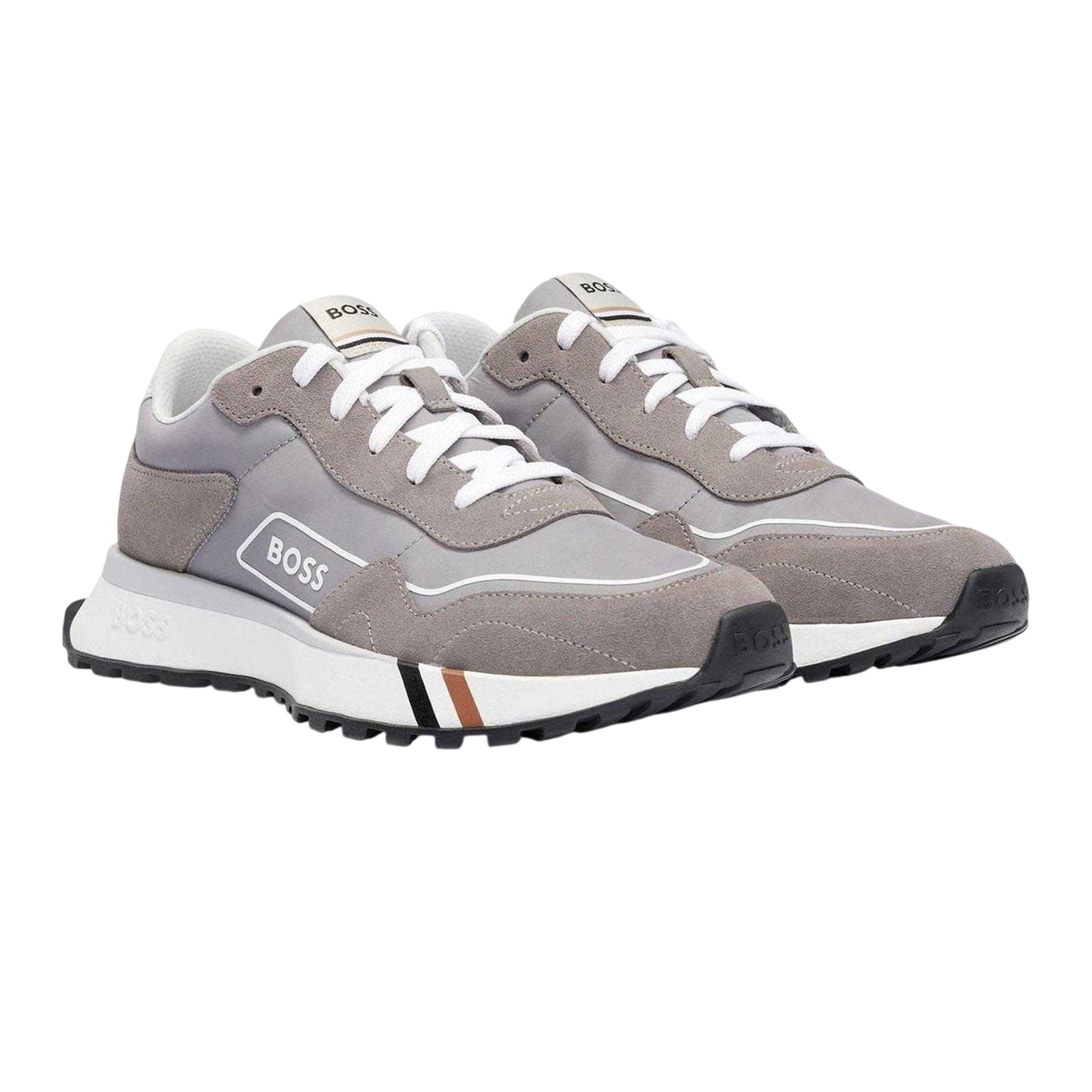 Grey - Lifestyle - Boss Mens Jonah Run Suede Trainers