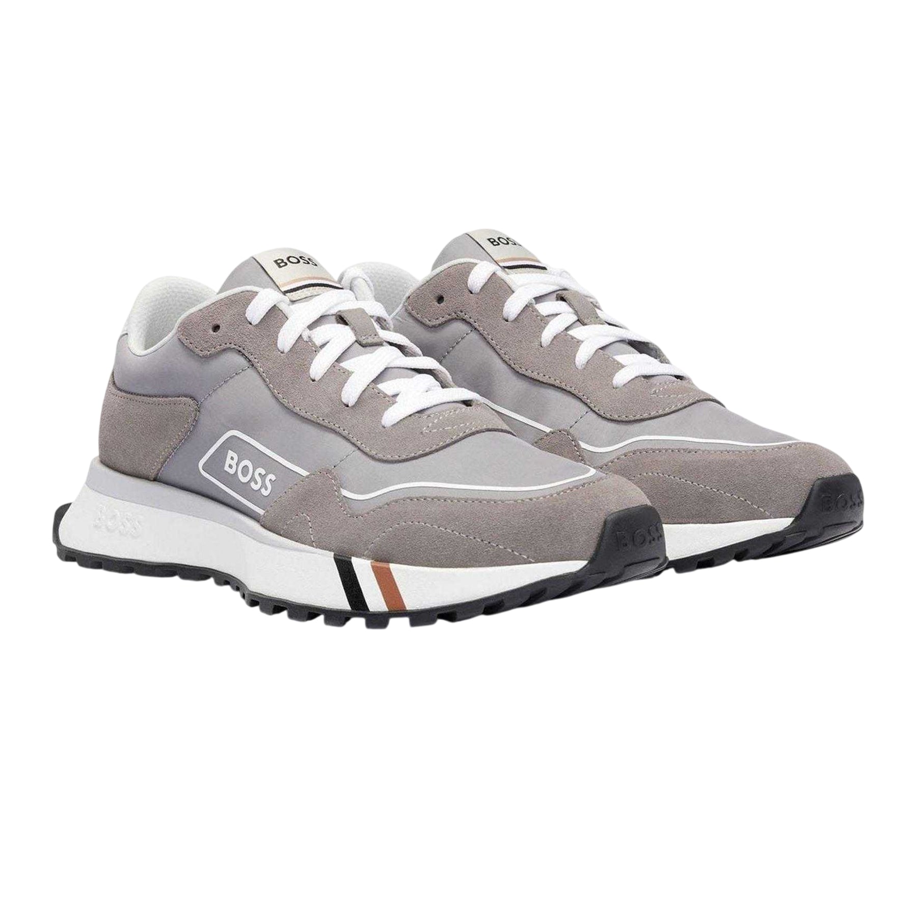 Grey - Lifestyle - Boss Mens Jonah Run Suede Trainers