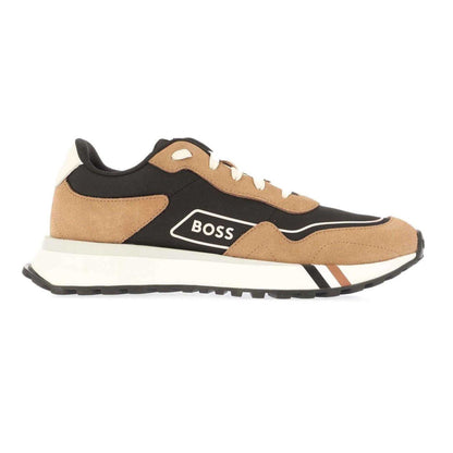 Brown - Front - Boss Mens Jonah Run Suede Trainers