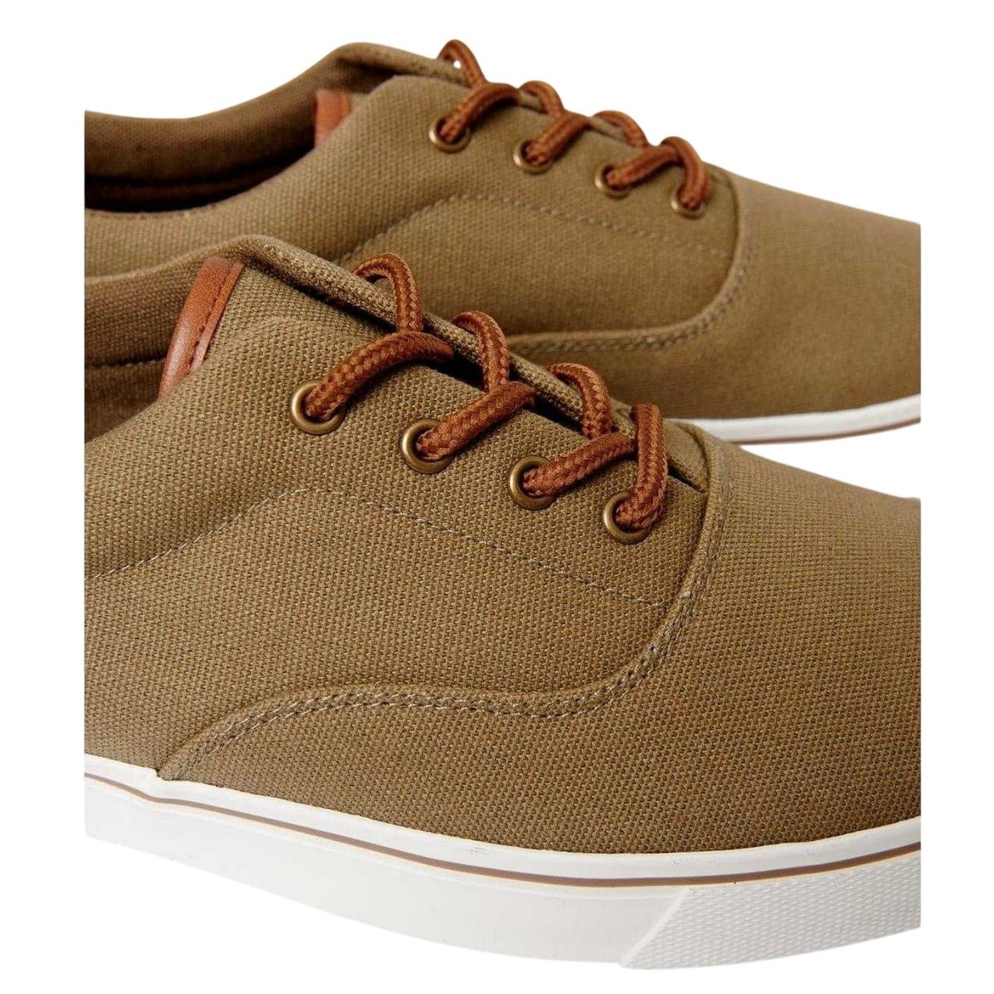 Khaki Green - Side - Threadbare Mens Canvas Casual Trainers