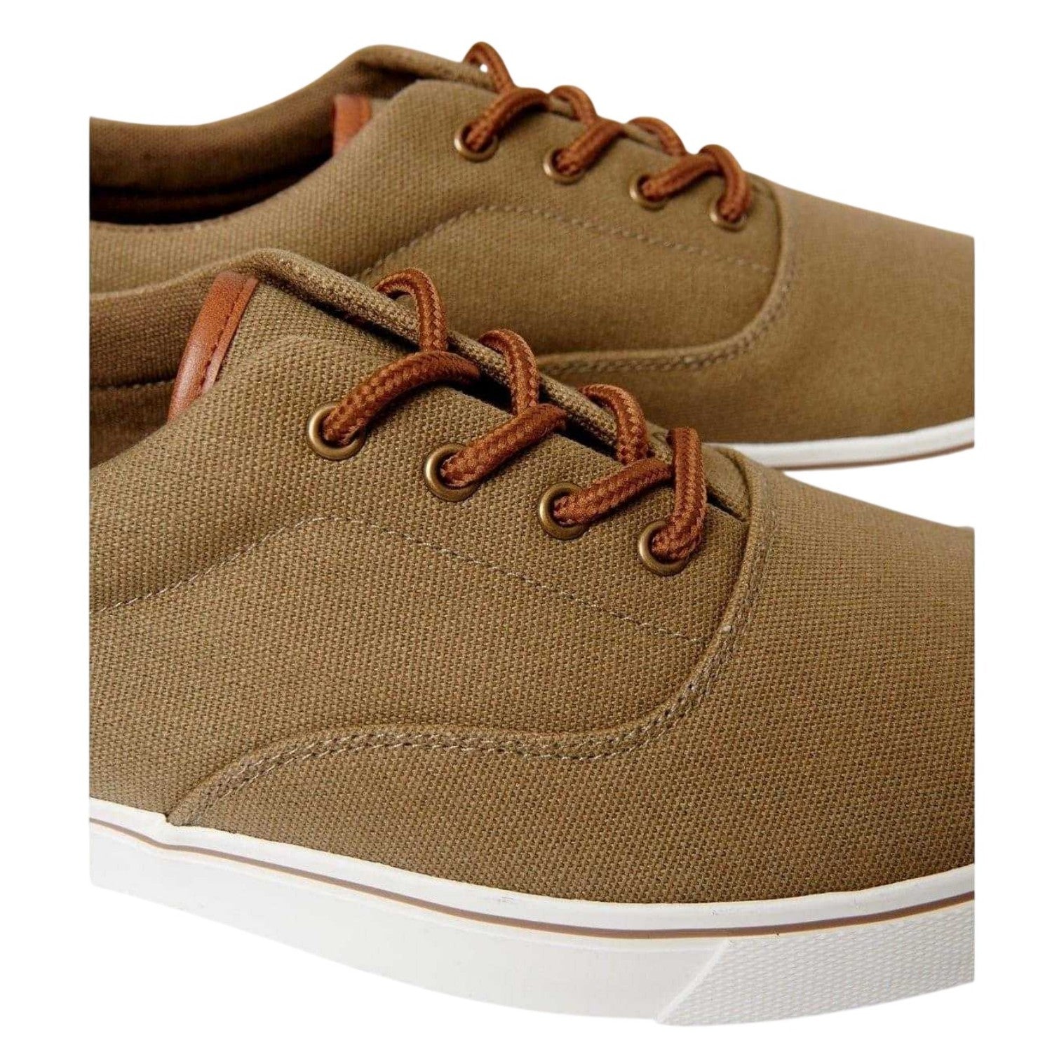 Khaki Green - Side - Threadbare Mens Canvas Casual Trainers