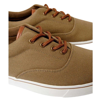 Khaki Green - Side - Threadbare Mens Canvas Casual Trainers