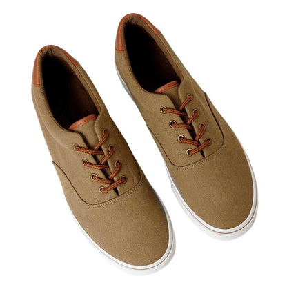 Khaki Green - Lifestyle - Threadbare Mens Canvas Casual Trainers