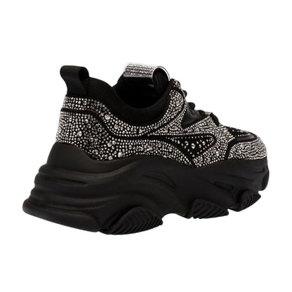 Black - Back - Steve Madden Womens-Ladies Privy Embellished Trainers