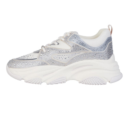 Coin-Silver - Side - Steve Madden Womens-Ladies Privy Embellished Trainers