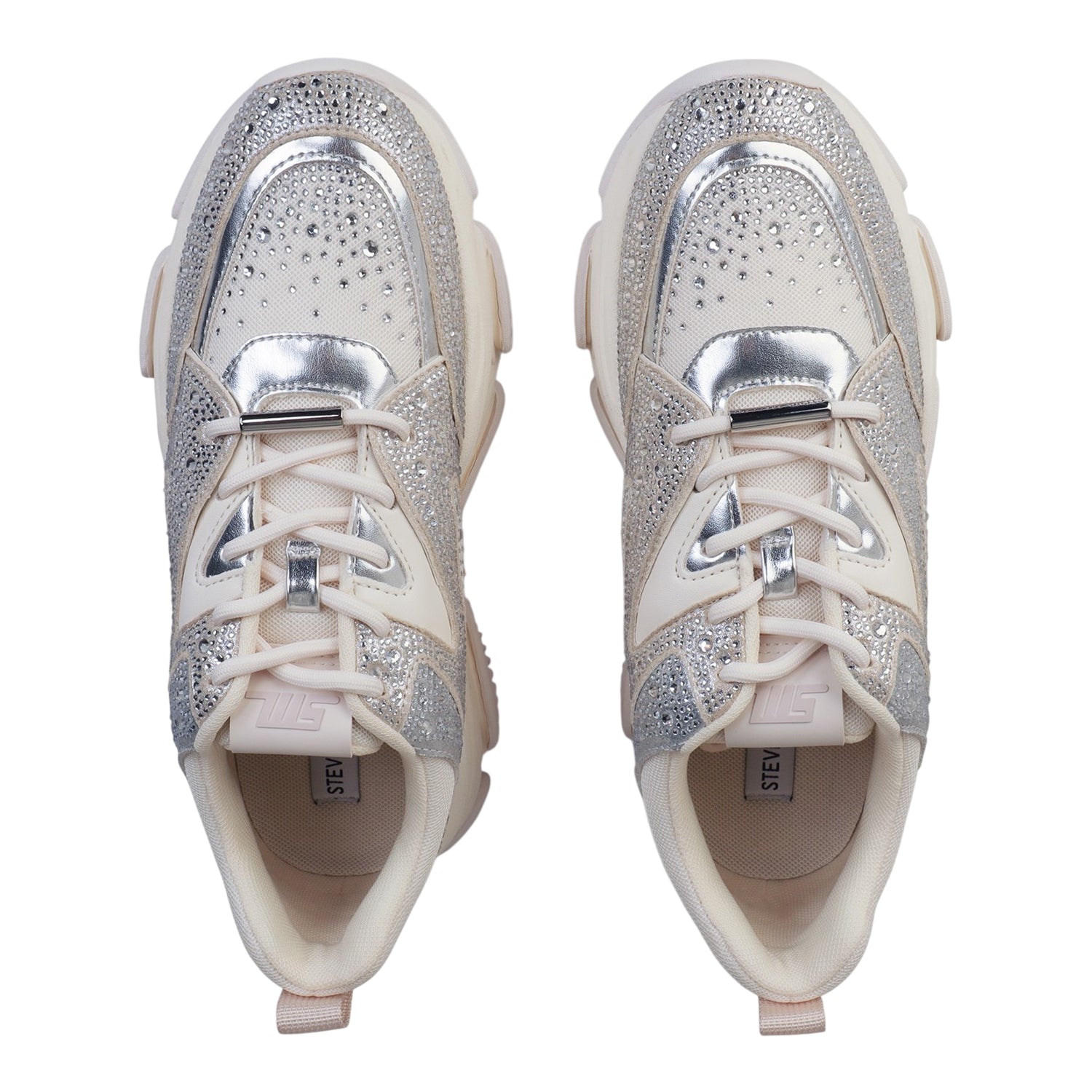 Coin-Silver - Lifestyle - Steve Madden Womens-Ladies Privy Embellished Trainers