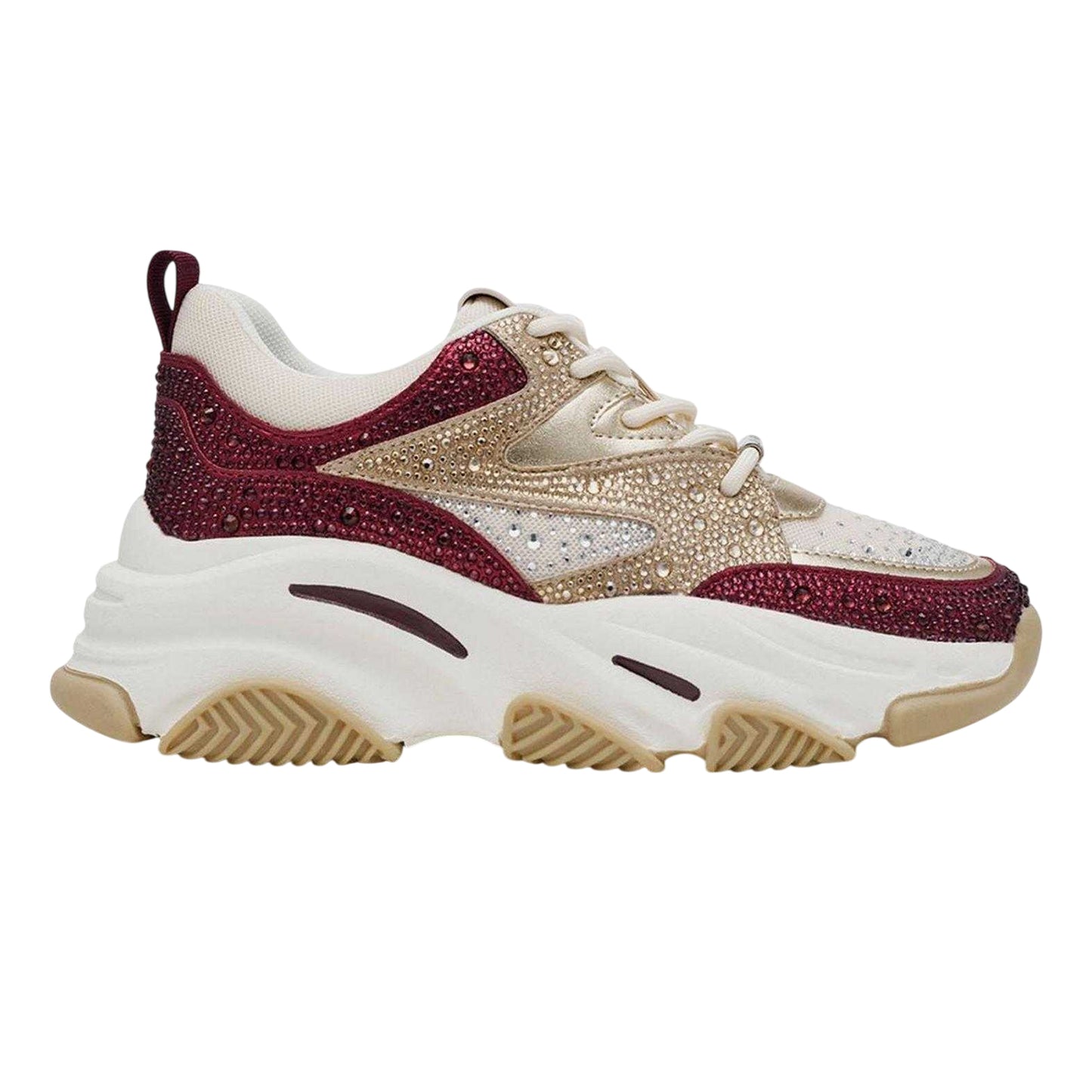 Cherry-Gold - Front - Steve Madden Womens-Ladies Privy Embellished Trainers