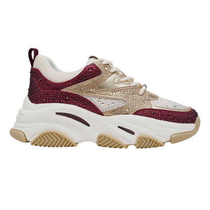 Cherry-Gold - Front - Steve Madden Womens-Ladies Privy Embellished Trainers