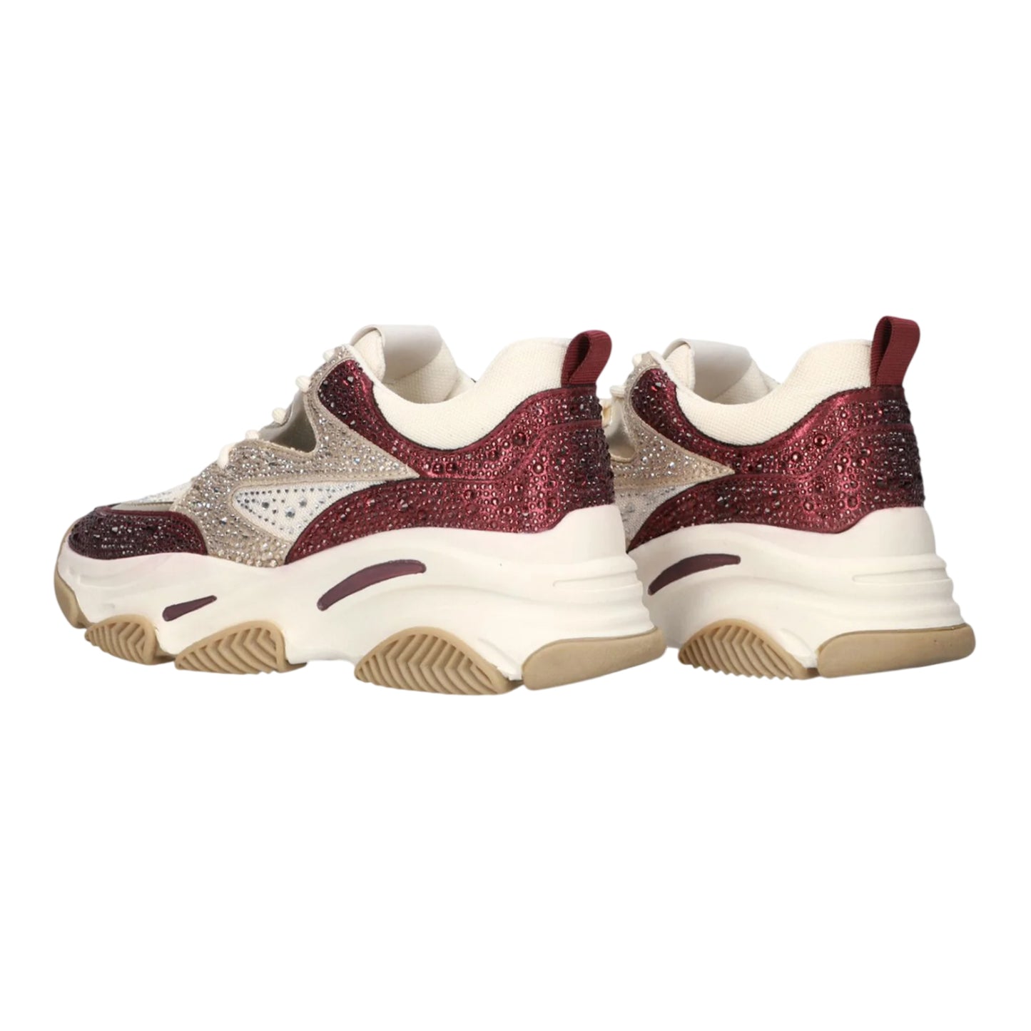 Cherry-Gold - Back - Steve Madden Womens-Ladies Privy Embellished Trainers