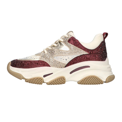 Cherry-Gold - Side - Steve Madden Womens-Ladies Privy Embellished Trainers