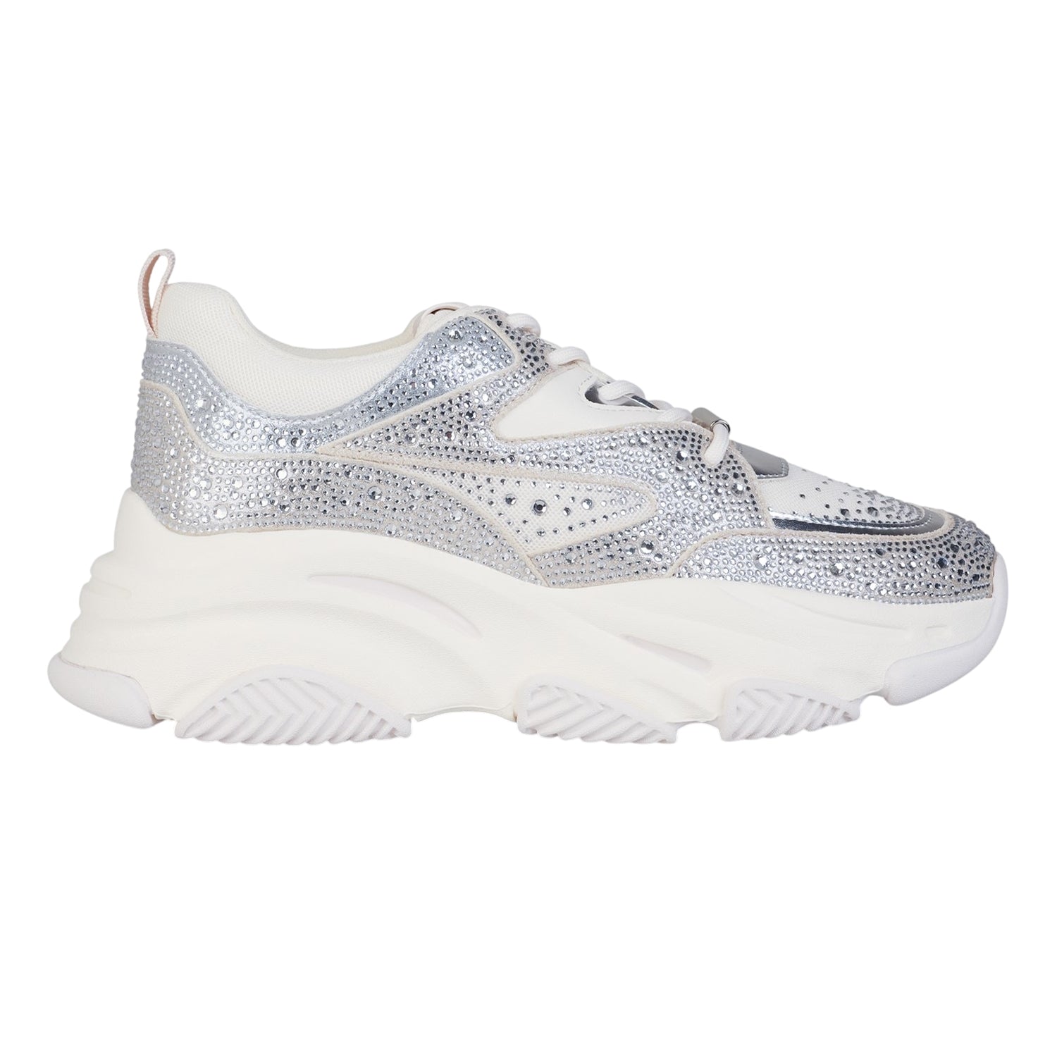 Coin-Silver - Front - Steve Madden Womens-Ladies Privy Embellished Trainers