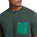 Teal - Side - Lyle & Scott Mens Tonal Pocket T-Shirt