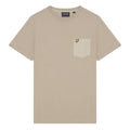 Beige - Front - Lyle & Scott Mens Tonal Pocket T-Shirt