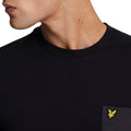 Black - Side - Lyle & Scott Mens Tonal Pocket T-Shirt