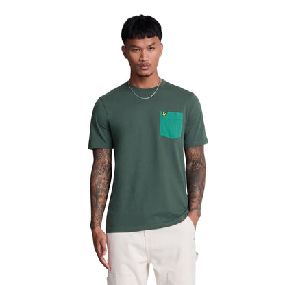 Teal - Lifestyle - Lyle & Scott Mens Tonal Pocket T-Shirt