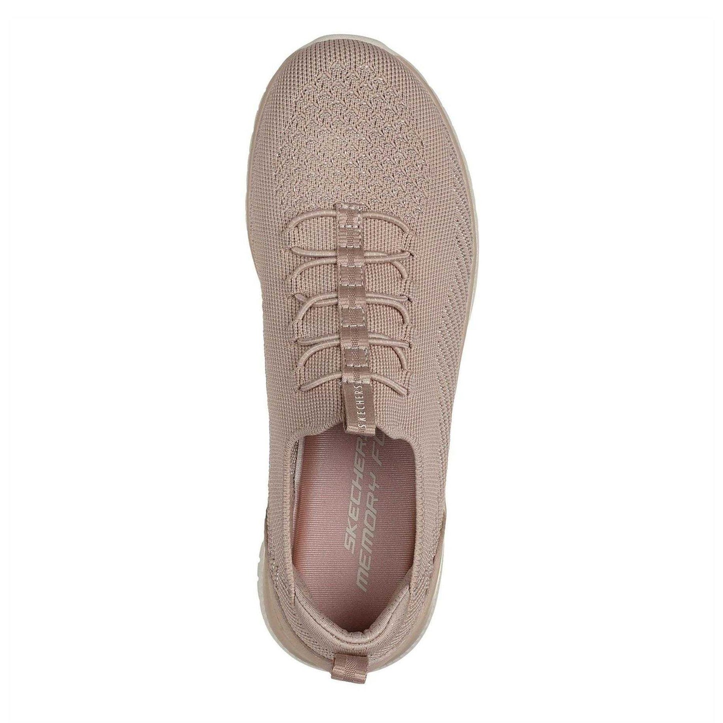 Beige - Side - Skechers Womens-Ladies Virtue Knitted Slip-on Trainers