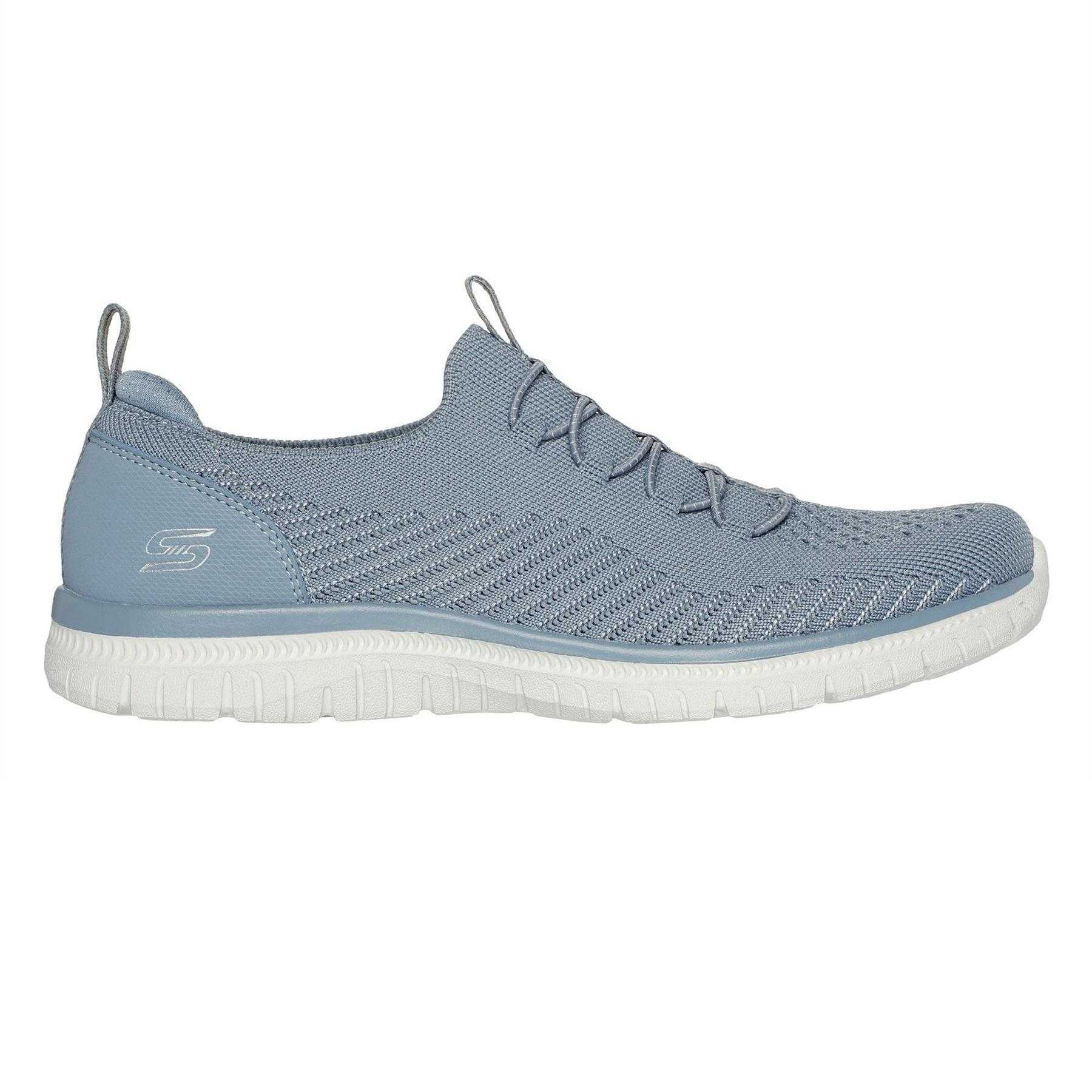 Blue - Front - Skechers Womens-Ladies Virtue Knitted Slip-on Trainers