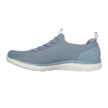 Blue - Back - Skechers Womens-Ladies Virtue Knitted Slip-on Trainers