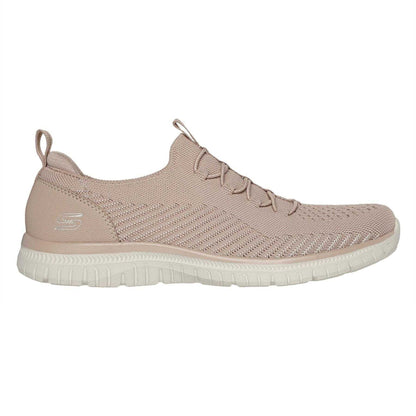 Beige - Front - Skechers Womens-Ladies Virtue Knitted Slip-on Trainers