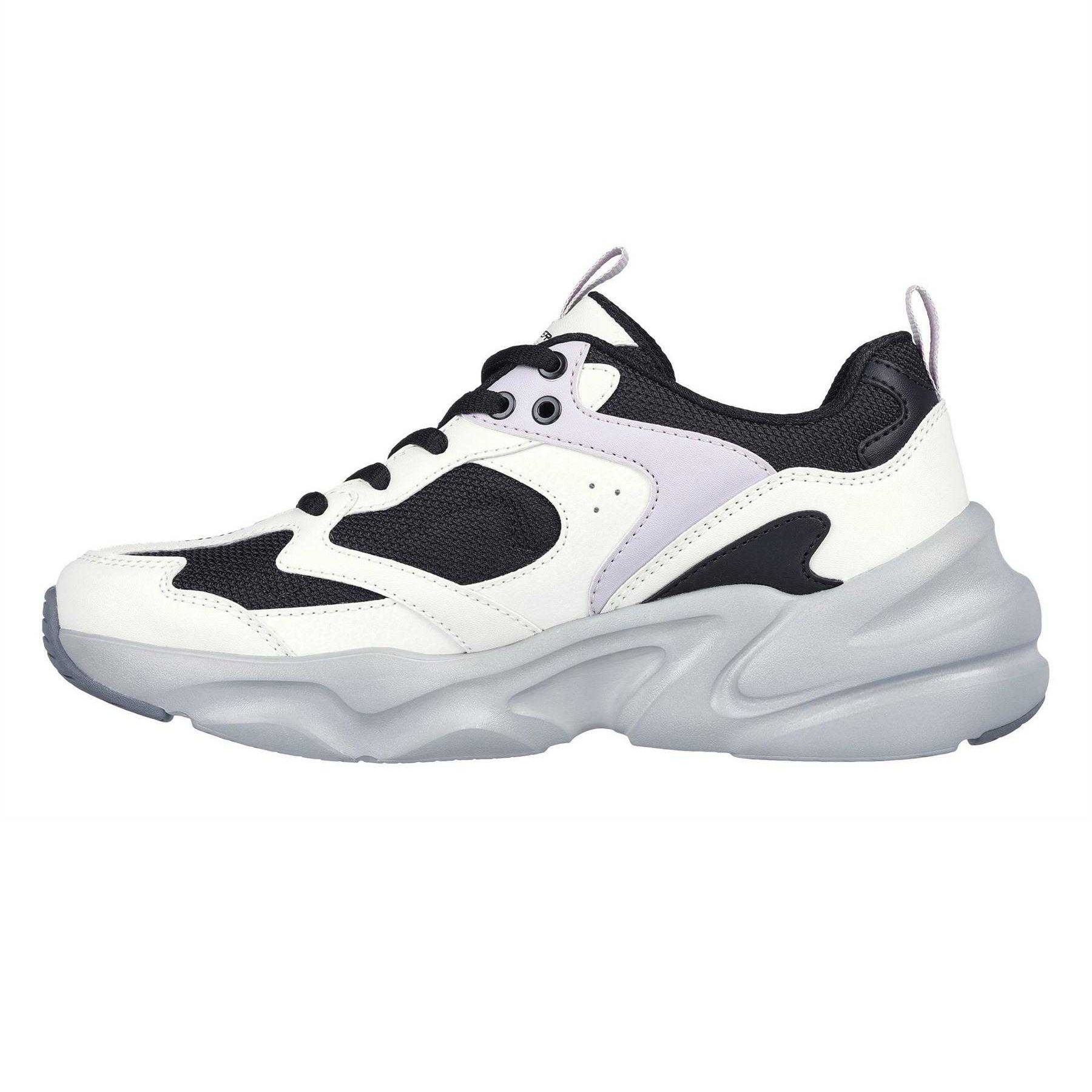 White-Grey-Black - Back - Skechers Womens-Ladies Bobs Mania 2 Trainers