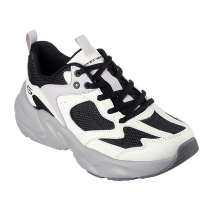White-Grey-Black - Pack Shot - Skechers Womens-Ladies Bobs Mania 2 Trainers