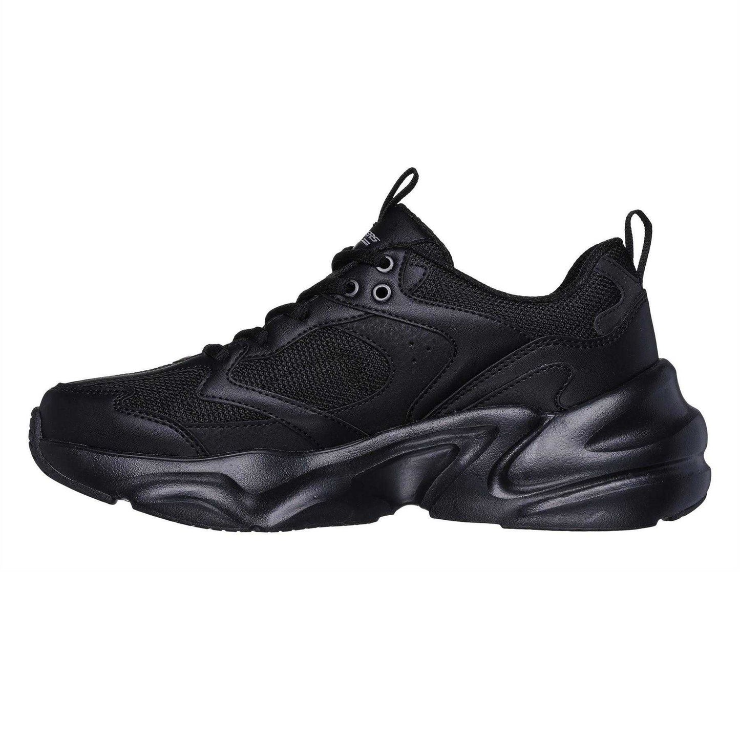 Black - Back - Skechers Womens-Ladies Bobs Mania 2 Trainers