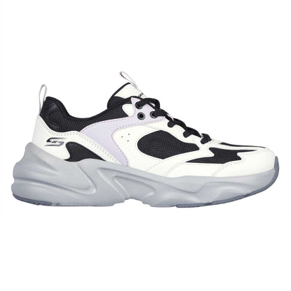 White-Grey-Black - Front - Skechers Womens-Ladies Bobs Mania 2 Trainers