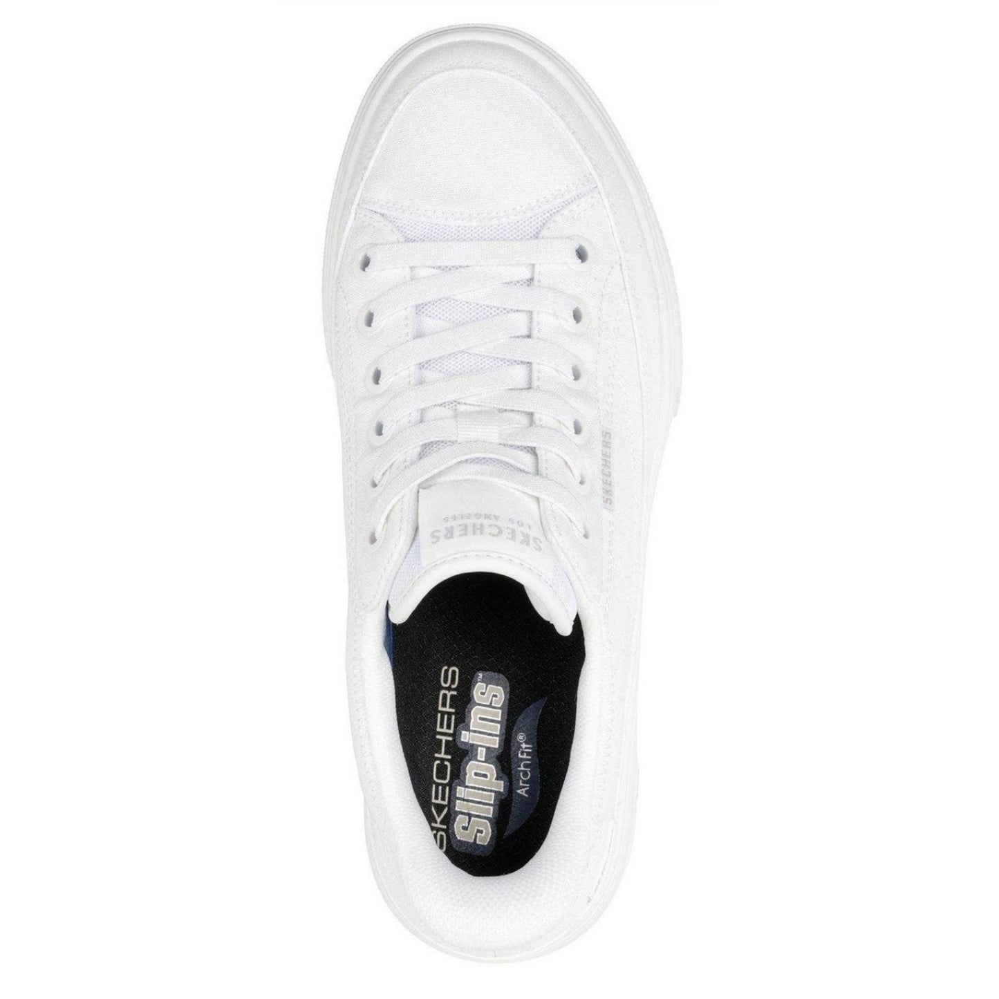 White - Side - Skechers Mens Arcade See Ya There Canvas Trainers