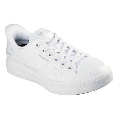 White - Pack Shot - Skechers Mens Arcade See Ya There Canvas Trainers