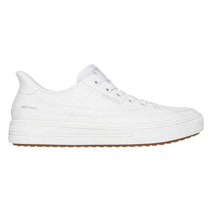 White - Front - Skechers Mens Arcade See Ya There Canvas Trainers