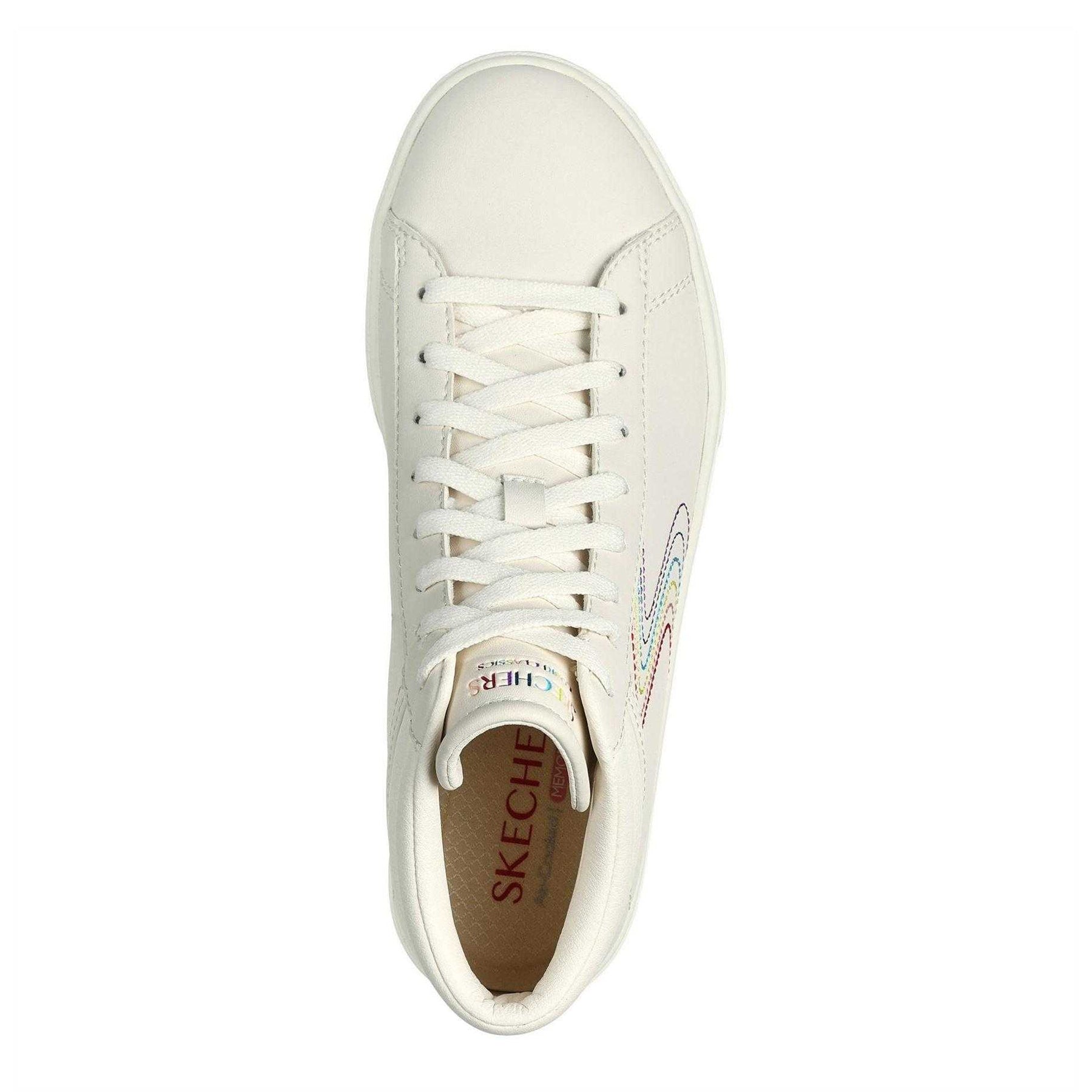 Off White-Multicoloured - Side - Skechers Childrens-Kids Edenlx Classic Swirl Leather Flat Trainers