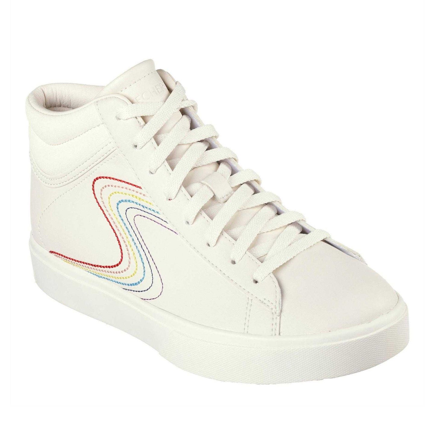 Off White-Multicoloured - Pack Shot - Skechers Childrens-Kids Edenlx Classic Swirl Leather Flat Trainers