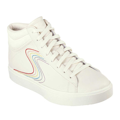 Off White-Multicoloured - Pack Shot - Skechers Childrens-Kids Edenlx Classic Swirl Leather Flat Trainers