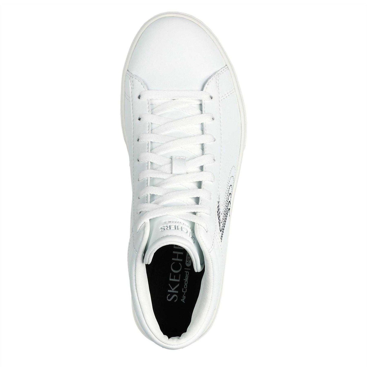 White-Black - Side - Skechers Childrens-Kids Edenlx Classic Swirl Leather Flat Trainers