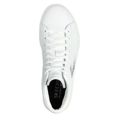 White-Black - Side - Skechers Childrens-Kids Edenlx Classic Swirl Leather Flat Trainers