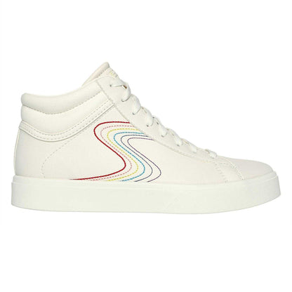 Off White-Multicoloured - Front - Skechers Childrens-Kids Edenlx Classic Swirl Leather Flat Trainers