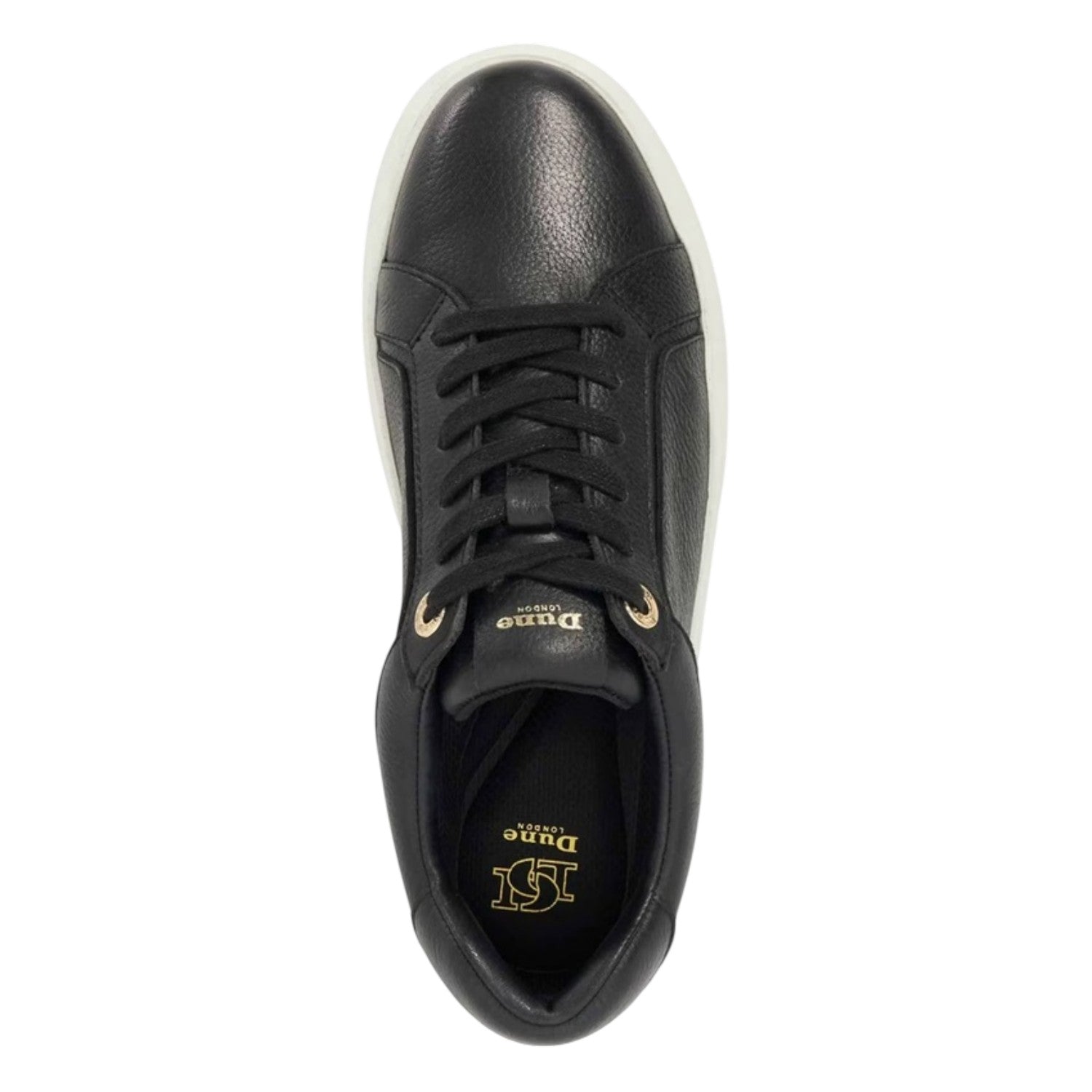 Black - Side - Dune London Womens-Ladies Emeelia Leather Platform Trainers