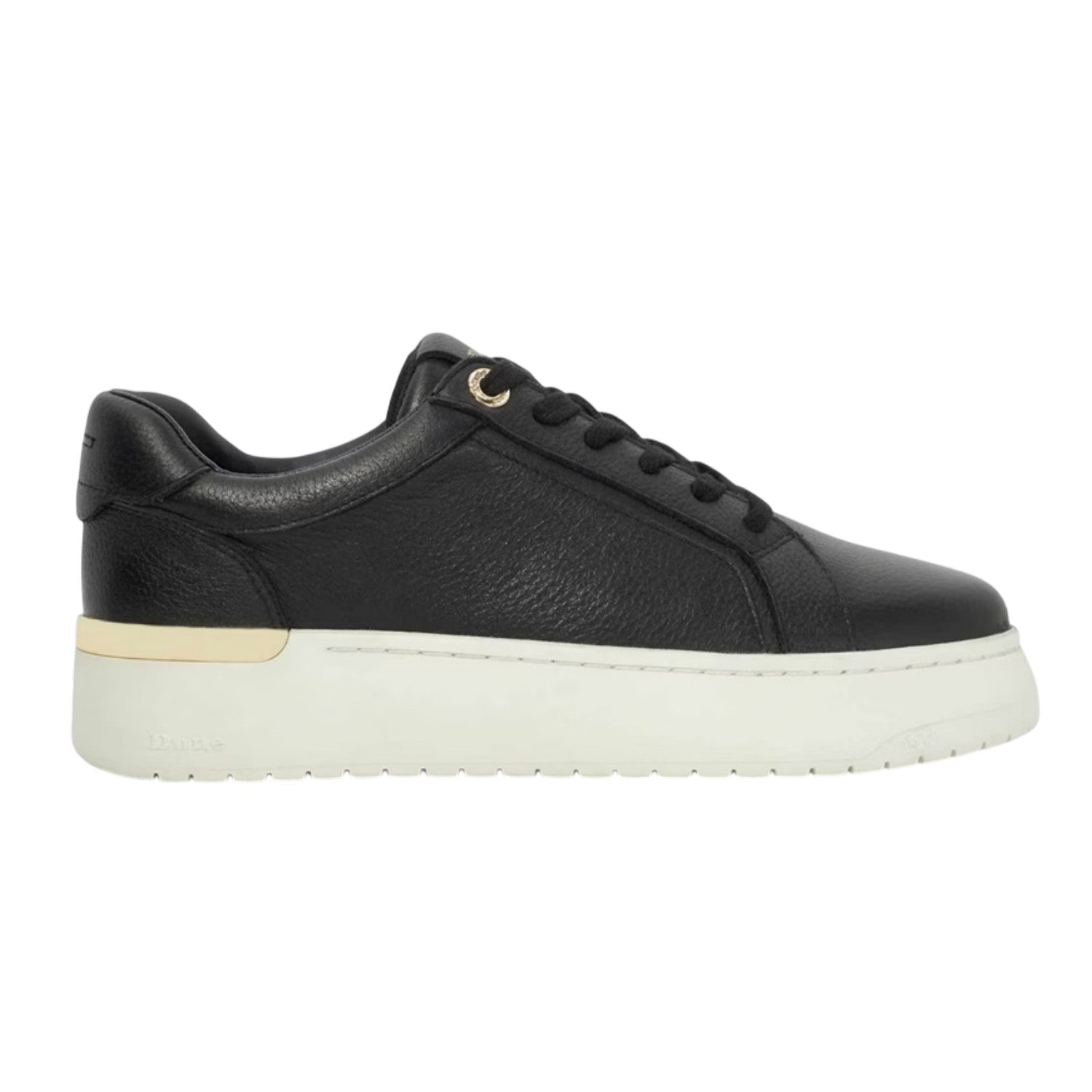 Black - Front - Dune London Womens-Ladies Emeelia Leather Platform Trainers