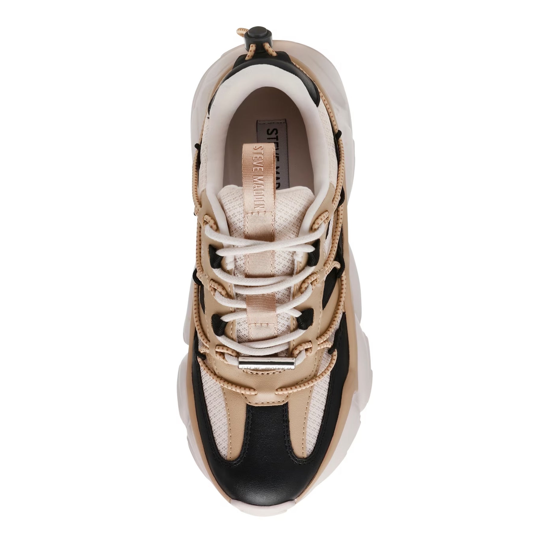 Black Silver - Pack Shot - Steve Madden Womens-Ladies Spectator Lace Up Chunky Platform Trainers