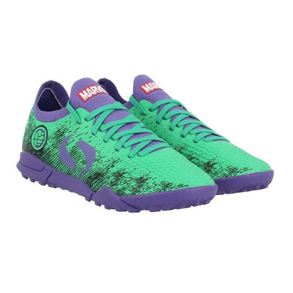 Green-Purple - Pack Shot - Hulk Childrens-Kids Hulk Astro Turf Trainers
