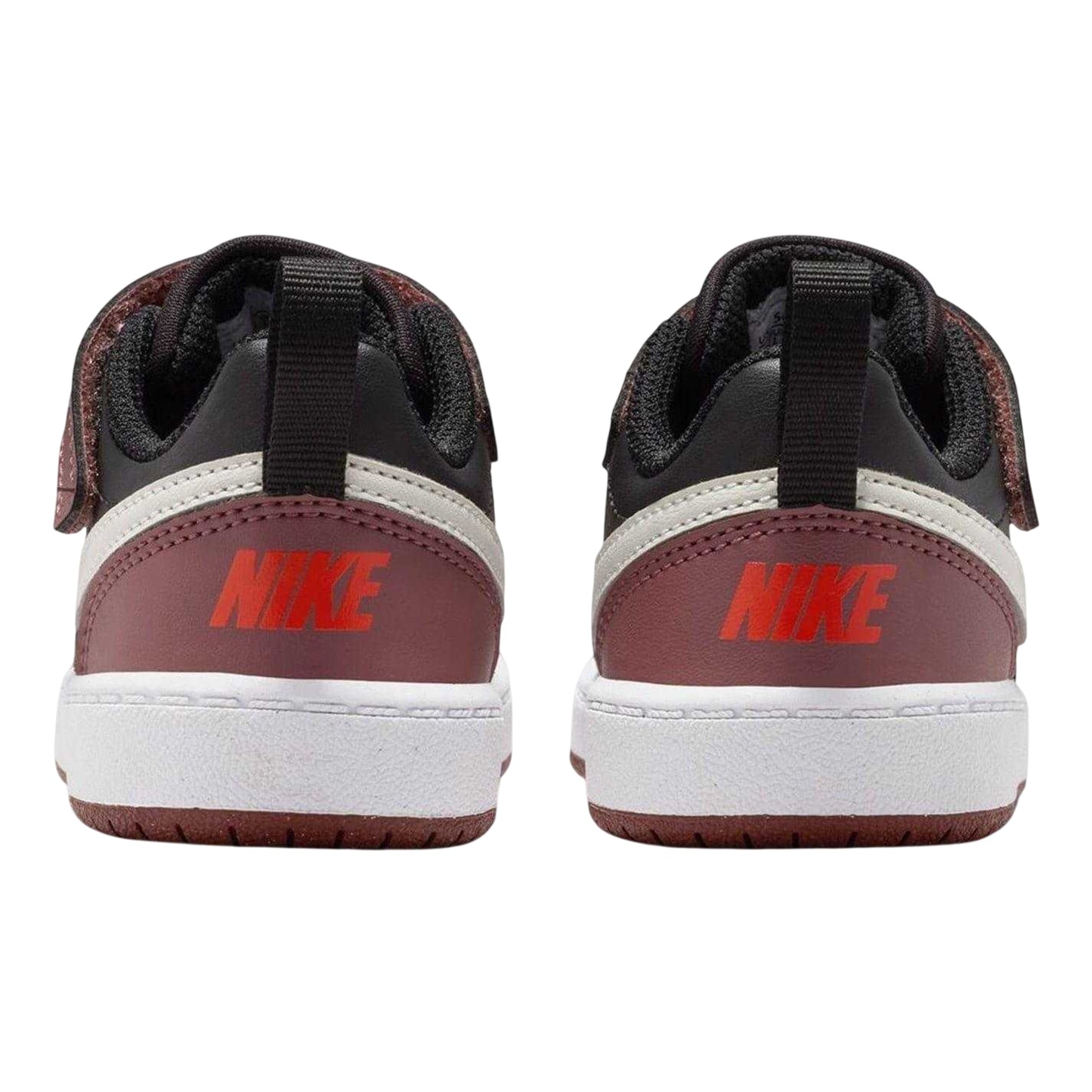 Black-Red - Back - Nike Childrens-Kids Court Borough Leather Trainers