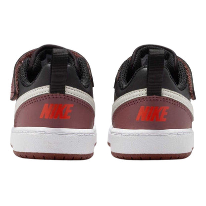 Black-Red - Back - Nike Childrens-Kids Court Borough Leather Trainers