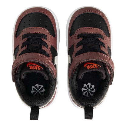 Black-Red - Lifestyle - Nike Childrens-Kids Court Borough Leather Trainers