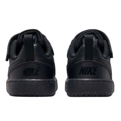 Black - Back - Nike Childrens-Kids Court Borough Leather Trainers