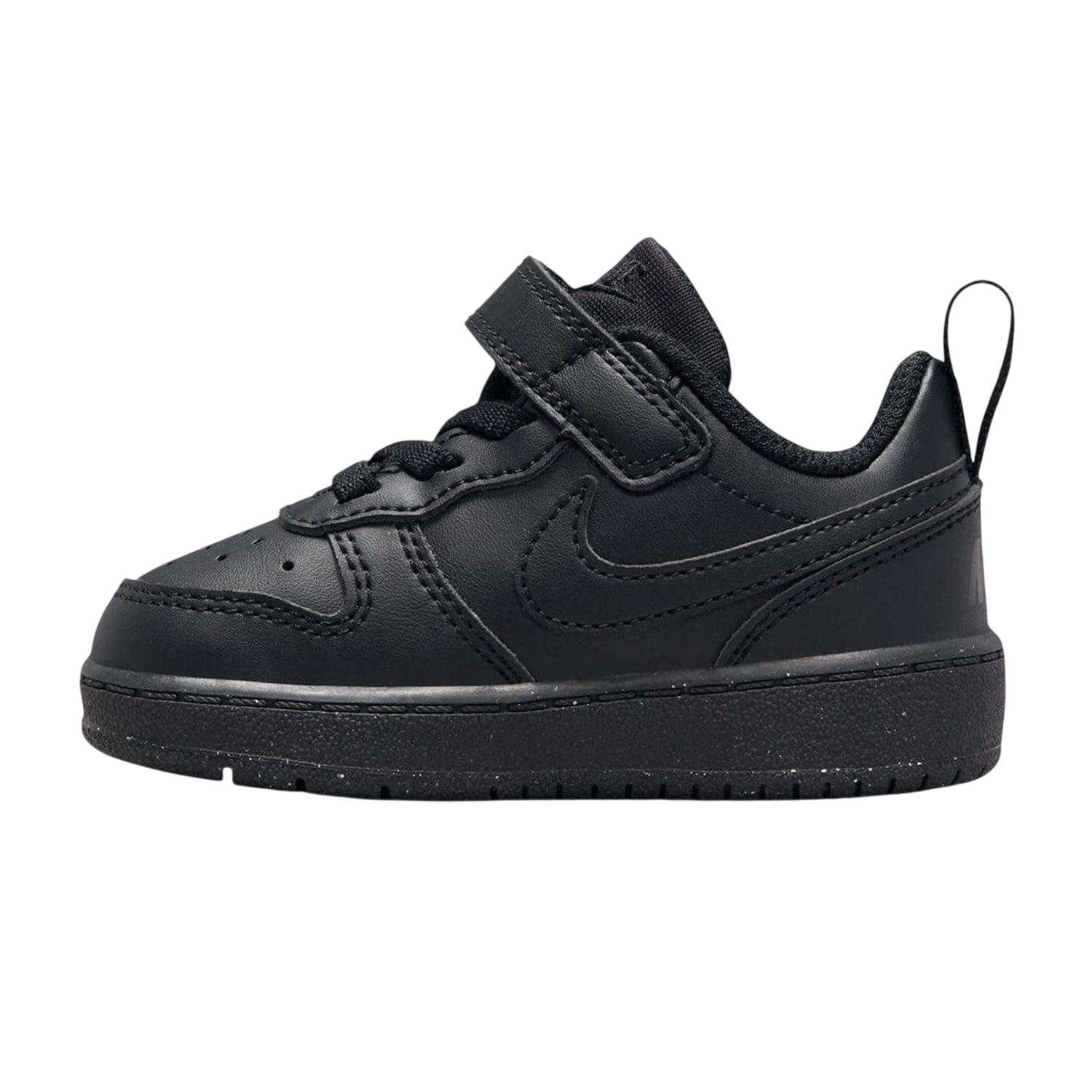 Black - Side - Nike Childrens-Kids Court Borough Leather Trainers