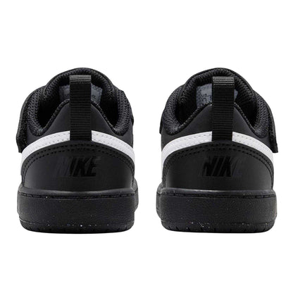 Black-White - Back - Nike Childrens-Kids Court Borough Leather Trainers