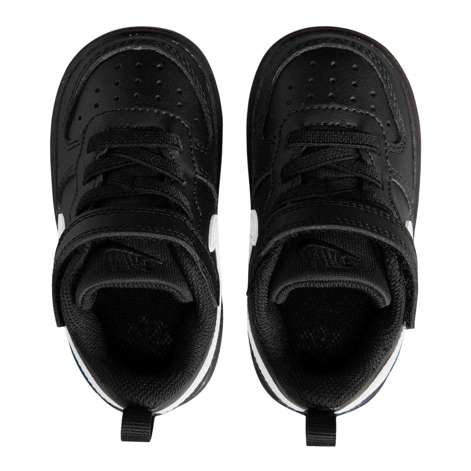 Black-White - Lifestyle - Nike Childrens-Kids Court Borough Leather Trainers